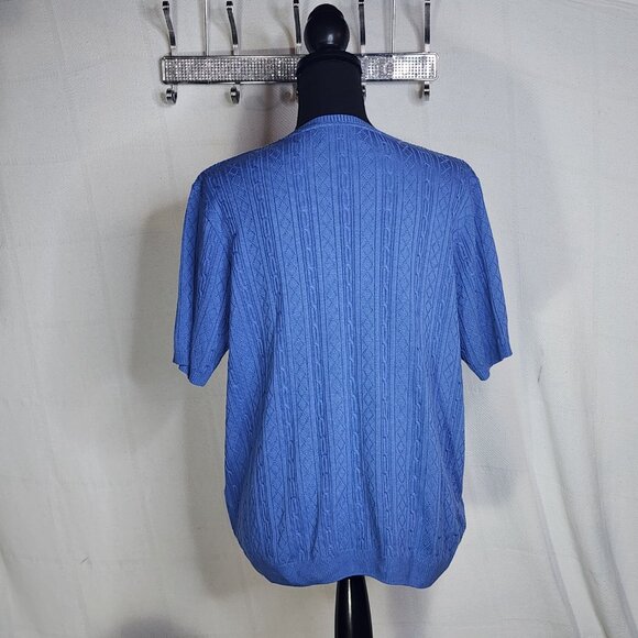 Alfred Dunner Periwinkle Blue SS Acrylic CrewNeck Cable Knit Sweater Blouse Sz L - Picture 11 of 16